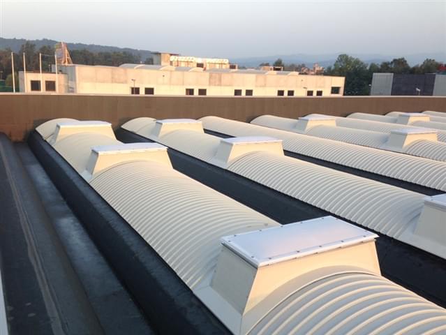 Installation of Sand 35 profiled sheet on commercial property