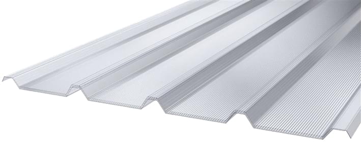 Trapezförmiges Polycarbonat mit Mikro-Wabenstruktur